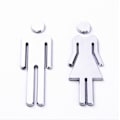 Pikkukuva 3 / 4: WC-kyltti 12cm, WC-talonumero, ruostumattomasta teräksestä valmistettu kyltti 2 kpl