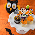 Miniatyrbillede 4 af 5: Halloween kagedekorationsplugin 12 stk cupcake flag indsættelse