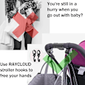 Miniatyrbild 3 av 5: Baby Barnvagnskrokar För Leksaker, Barnvagnskrokar Universal Skötväskkrok För Barnvagn 360 Rotation Stora Barnvagnskrokar För Shopping Bil Baksäte Krokar