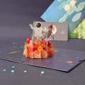 Pikkukuva 4 / 5: 1 kpl 3D Avaruusastronautin Pop Up -syntymäpäiväkortti lapsille pojille