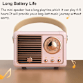 Pikkukuva 4 / 5: Retro Bluetooth -kaiutin, langaton minikaiutin (pinkki)