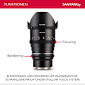 Miniatyrbild 3 av 3: Samyang videoobjektiv vdslr 24mm t1.5 mk2 kompatibel med Sony E
