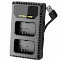 Miniatyrbillede 1 af 4: USB-oplader - Nitecore - USN1 - Dobbelt rum - Kompatibel med NP-FW50 - Intelligent styring