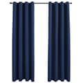 Mörkläggningsgardiner med metallringar 2 st blå 140x245 cm Blue Blå