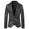 Smokingjakke med paljetter for menn Blazer Ballkjole sølv silver XL