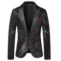 Smokingjakke med paljetter for menn Blazer Ballkjole regnbue rainbow M