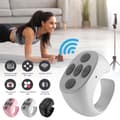 Trådløs Bluetooth-ring til fingerspidsrulning, fjernbetjening til telefonapp, sidevender White