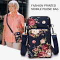 Miniatyrbild 4 av 4: Liten crossbody-mobilväska för kvinnor, 3-lagers dragkedja nylon axelväska sportarmband plånbok för smartphone