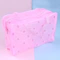 genomskinlig plast PVC resesminkväska Kosmetisk necessär Blixtlåsväska Pink