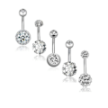 Miniatyrbild 1 av 2: Navelpiercingar 5 st / set silver