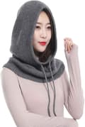 Dam Balaclava Huva Mössa Vinter Kasmirstickade Mössor Skidmask Skidmössa Utomhus (Mörkgrå) Dark Grey