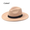 Filt hatter for menn og kvinner, cowboyhatter, sceneopptredener, dansefester, jazz, Panama, vinter og høst camel camel No,