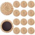 Kylskåpsmagneter - GRANDSALEY - Set om 12 - Flätad rotting bohem - Naturlig brun - Ø 4 cm