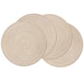 Bordstabletter - SONGHUI - Flätade - Tvättbara - Halkfria - Ø38 cm - Set om 4 beige