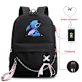 Pikkukuva 1 / 5: stitch reppu lasten reput reppu USB-liitännällä 1kpl musta 3