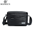 Miniatyrbillede 1 af 7: Boiseen skuldertaske i nylon til mænd - Crossbody-taske med stor rummelighed sort