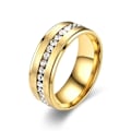 Miniatyrbillede 3 af 7: Dobbelt-trin mat diamant ring - glitrende fuldslebet diamant forlovelsesring 8 mm sort nr. 9
