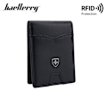 Miniatyrbilde 2 av 7: Smal karbonfiber RFID-blokkerende lommebok for menn - Minimalistisk svart blå