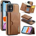 (För iPhone 15) DG.MING M6 Serien Magnetiskt Plånboksfodral: Avt brun