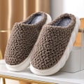 Miniatyrbild 1 av 6: fluff tofflor varma tofflor innetofflor PC04 kaffe 40-41 (insida 26cm)