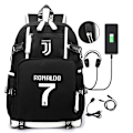 Pikkukuva 1 / 6: ronaldo 7 reppu lasten reput reppu USB-liitännällä 1kpl musta