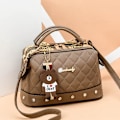 Miniatyrbild 6 av 10: Kvinnors Messenger Crossbody Bag Läder Lyx Designer Väskor Dam H Grå färg 25cm*13cm*16cm