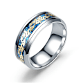 Miniatyrbild 4 av 7: Double Dragon Gold Piece 4-Color Gold Layer Ring Modesmycken för svart gyllene drake nr 9