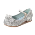 Miniatyrbild 6 av 6: elsa prinsess skor barn flicka med paljetter silverfärgad 22cm / size36