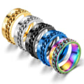 Miniatyrbillede 2 af 6: anti-angst spinner fidget roterende ring ringe størrelse 7/17 mm