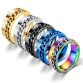 Miniatyrbillede 2 af 6: anti-angst spinner fidget roterende ring ringe størrelse 8/18,2 mm