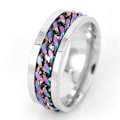 Miniatyrbillede 1 af 2: anti stress fidget spinner roterende ring ringe Koko 8 / 18,2 mm