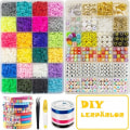 Miniatyrbillede 1 af 5: Flat Clay Beads sæt runde polymer lerperler til DIY smykker som billedet viser