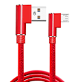 Miniatyrbild 1 av 11: vinklad 90 graders laddare kabel USB a till USB c / iPhone Light (Micro-USB) röd 1 meter