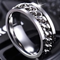 Miniatyrbillede 2 af 2: antistress spinner roterende fidget ring ringe blå Koko 8 / 18,2 mm