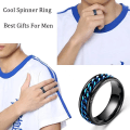 Miniatyrbillede 5 af 6: antistress spinner roterende fidget ring ringe størrelse 8/18,2 mm