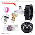 Miniatyrbillede 1 af 6: ibc tank adapter vandhane til ibc ibc tank adapter legering s60*6 til 1/2 tomme tap+nip
