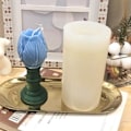 Miniatyrbillede 5 af 6: lysforme lys stearinlys gør-det-selv-forme i silikoneform tulipan