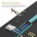 Miniatyrbilde 4 av 11: Vinklet 90 graders ladekabel USB A til USB C / iPhone Lightning / Micro-USB (Type-C) grå 3 meter