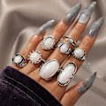Miniatyrbild 3 av 10: All fingers ring ringar set med olika mönster
