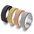 Miniatyrbillede 2 af 7: Roterende Mesh Armbånd Par Ring Flettet Forlovelsesløftering til 8 mm guld nr. 10