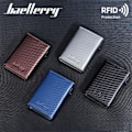 Miniatyrbild 5 av 7: Baellerry RFID-blockerande automatisk popup-plånbok Kolfibermagn svart