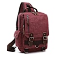 Miniatyrbild 9 av 10: Unisex Retro Messenger Bag Canvas Axelryggsäck Resväska Sling Ba Grå