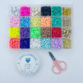 Miniatyrbilde 3 av 5: DIY runde polymerleireperler flate Leirperlersett for smykkefremstilling som bildet viser
