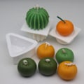 Miniatyrbillede 4 af 6: lysforme lys stearinlys gør-det-selv-forme i silikoneform orange