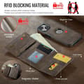 (För iPhone 16) DG.MING M6 Serien Magnetiskt Plånboksfodral: Avt brun
