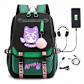 Pikkukuva 1 / 6: Aphmau reppu lasten reput reppu USB-liitännällä 1kpl vihreä 3