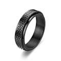 Miniatyrbillede 1 af 7: Roterende Diamond Snake Skin Stripe Parring - Kærlighed for Evigt, Tid 6 mm sort nr. 8