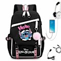Pikkukuva 1 / 6: stitch reppu lasten reput reppu USB-liitännällä 1kpl musta
