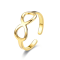 Miniatyrbillede 4 af 6: Tilføj et strejf af Whimsy: Cut-Out Clover Arrow Ring - Unik gylden lyserød blomst