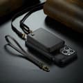 (För iPhone 14 Pro) Läder crossbody plånboksfodral med kortfack och RFID-skydd svart